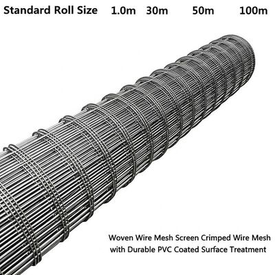 Standard Roll Size 1.0m 30m 50m 100m Woven Wire Mesh Screen Crimped Wire Mesh with Durable PVC Coated Surface Treatment