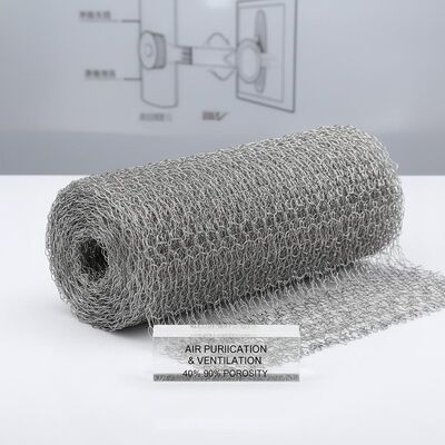 Lưới thép dệt kim vải dệt kim có độ xốp từ 40% đến 90% được thiết kế cho hệ thống lọc không khí và thông gió